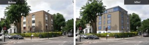 Before and After photo of Abby Road airspace development